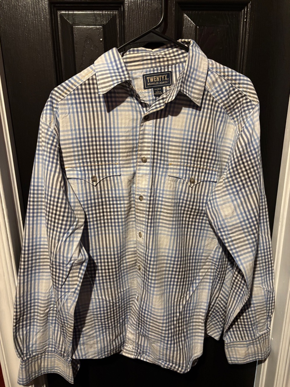Twenty Light Blue and White Plaid Button-Down Shirt